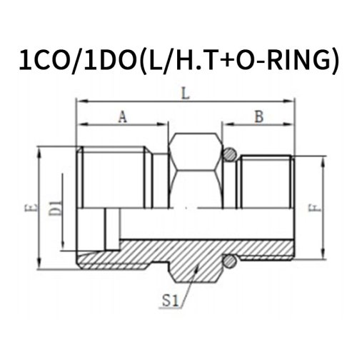 Metric 24°Male*SAE Male Boss