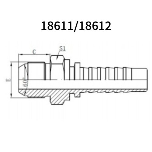 JIS Metric Male 60° cone