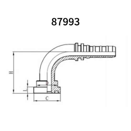 90° SAE Flange 9000psi Interlock