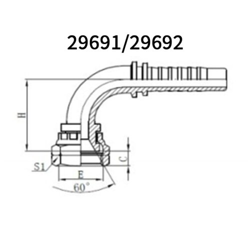 High quality 90° JIS GAS Female 60°cone