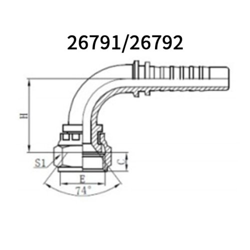 90° JIC Female 74° cone