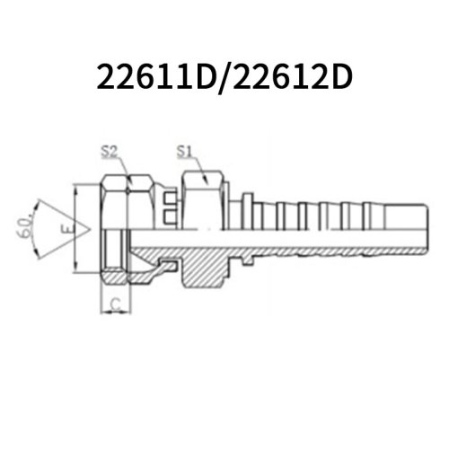 BSP Female 60° cone  Double Hex