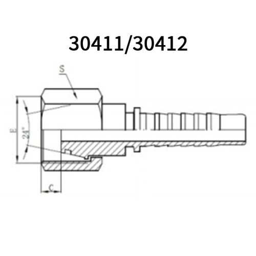 Metric Female 24° cone L.T.+O-Ring