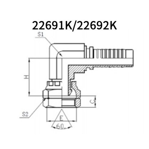 90° BSP  Compact Female 60°cone