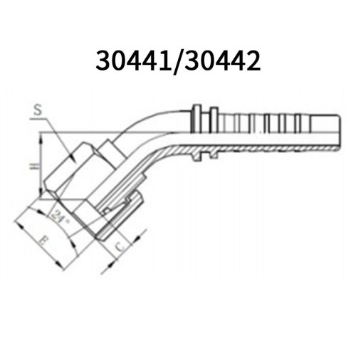 High quality 45° Metric Female 24°cone L.T.+O-Ring