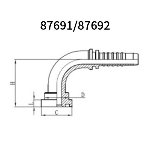 90° SAE Flange 6000psi