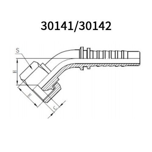 High quality 45° Metric Female Multiseal