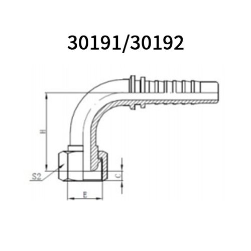 High quality 90° Metric Female Multiseal