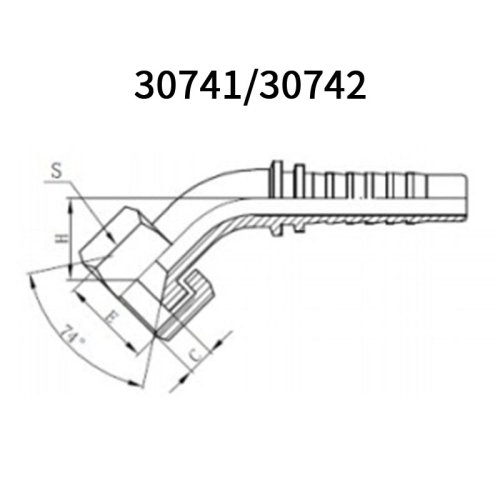 High quality45° Metric Female 74°cone 