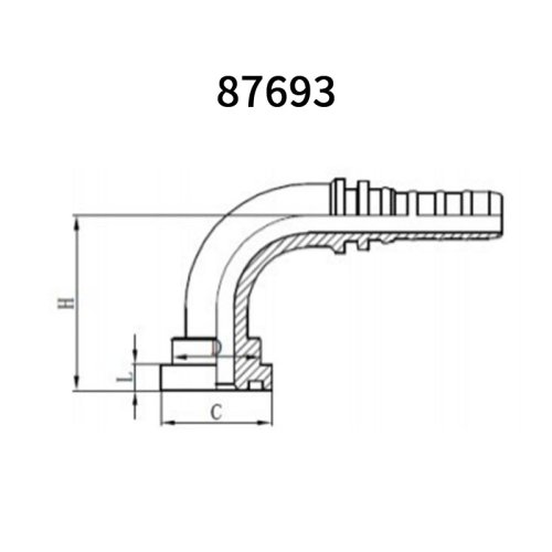 90° SAE Flange 6000psi Interlock