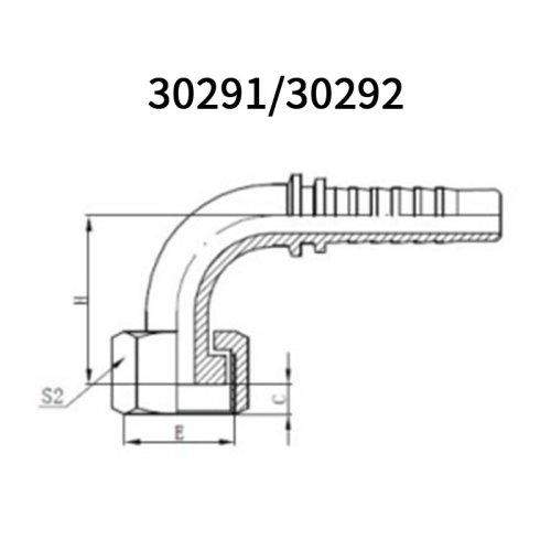 High quality90° GB Metric Female Flat seal