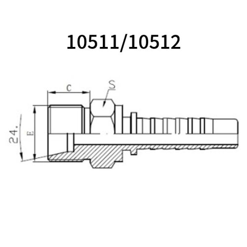 Metric Male 24° cone H.T.