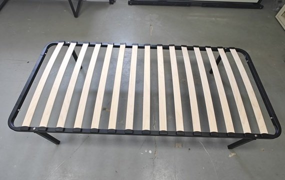 Single Slated Bed with Metal Legs Support