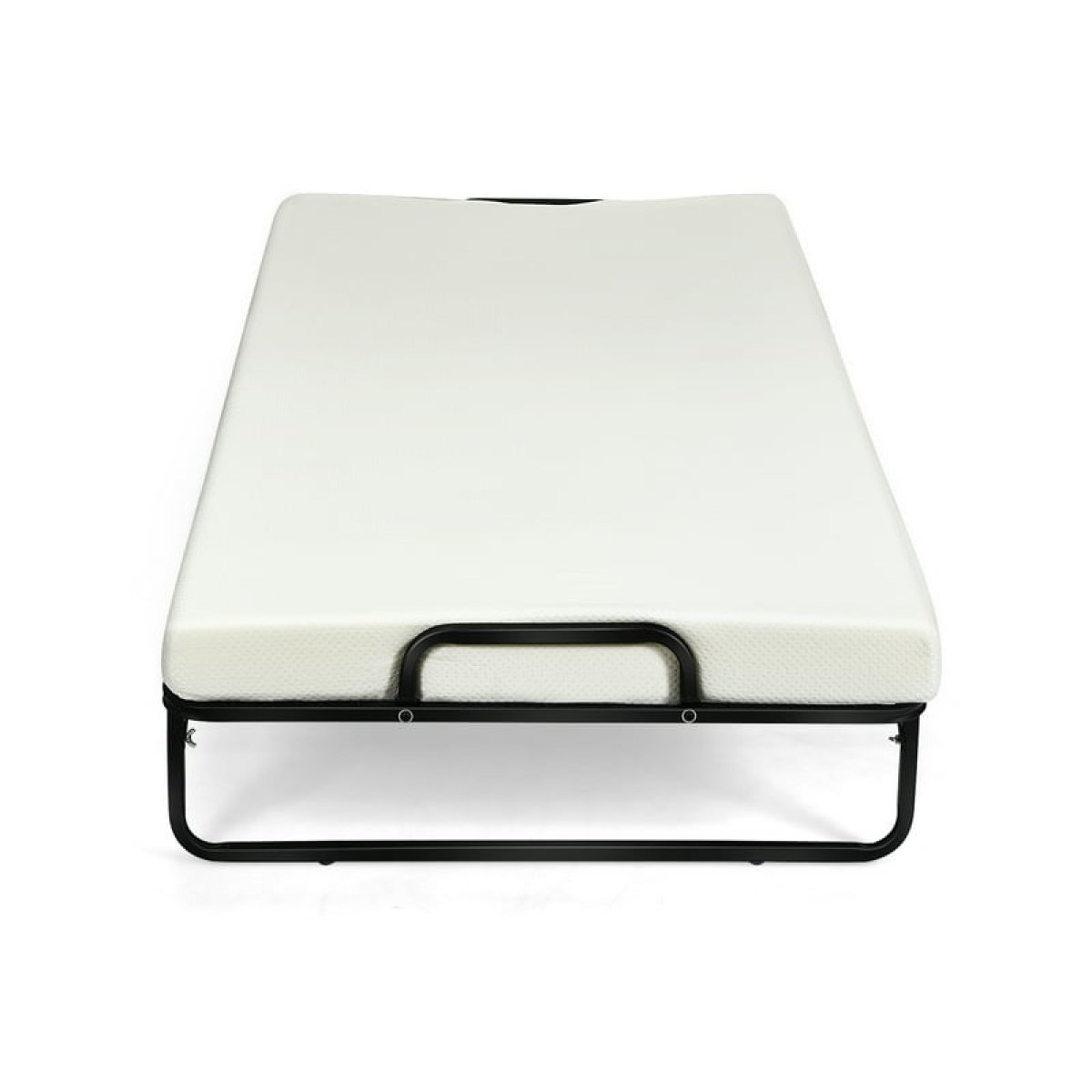 folded rollaway bed with wheels for easy storage