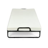 folded rollaway bed with wheels for easy storage