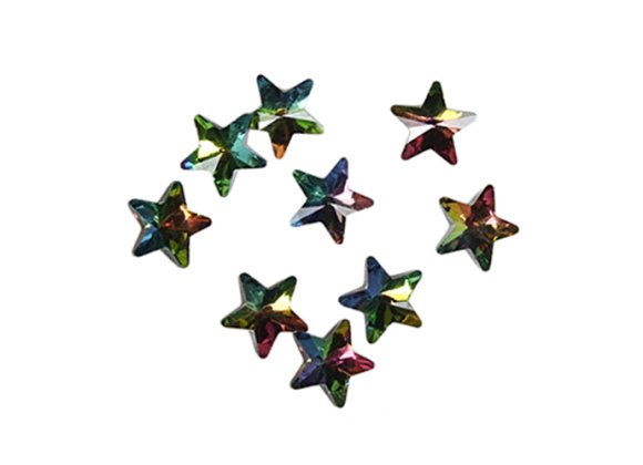 Shaped glass pentagonal star crystal glass nail accessories