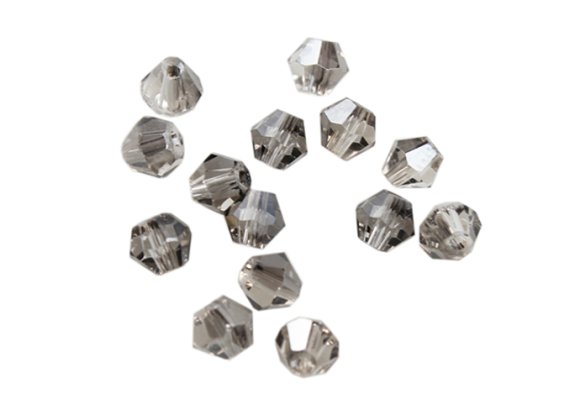 Diamond shaped bead with holes- Transparent electroplating color