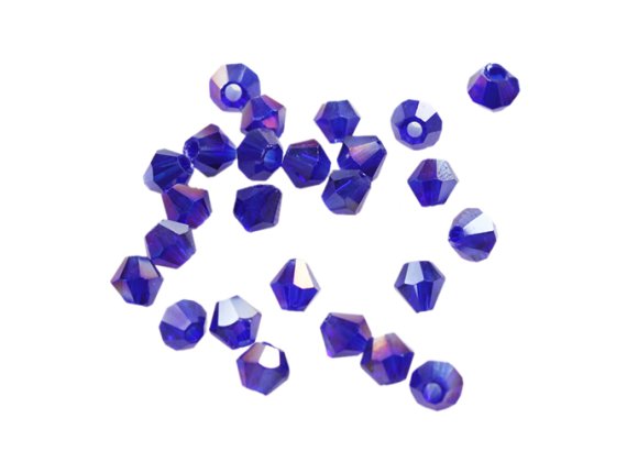 Diamond shaped bead with holes- Electroplated AB color