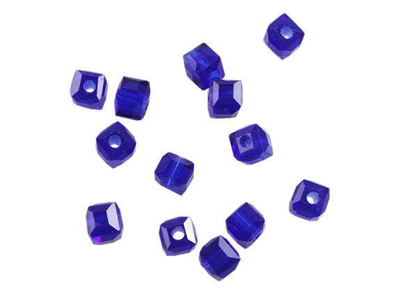 Square glass beads with holes- Original color