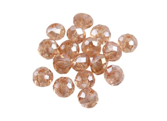 Perforated glass flat bead- Electroplated AB color