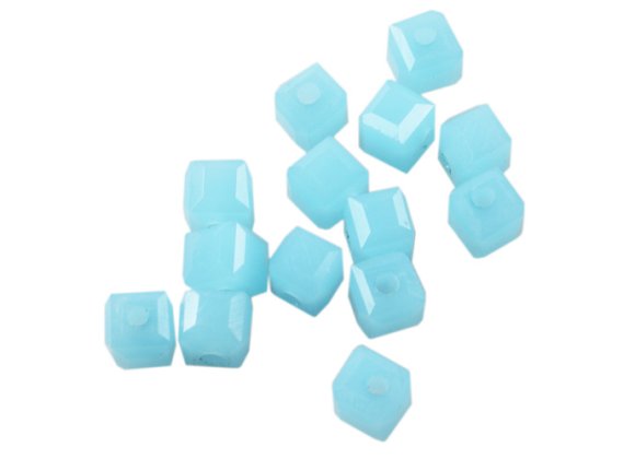 Square glass beads with holes-Original color of jade and porcelain materials