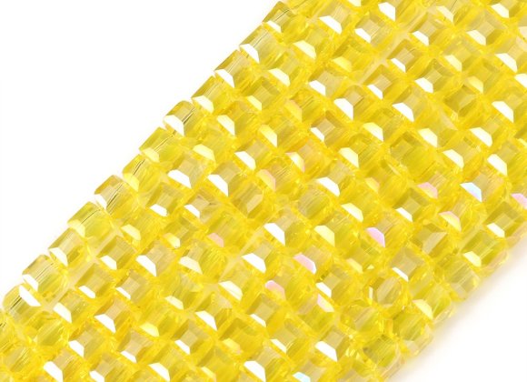 Wholesale 4MM Faceted Square Shape Cube Crystal Beads For Jewelry Making DIY