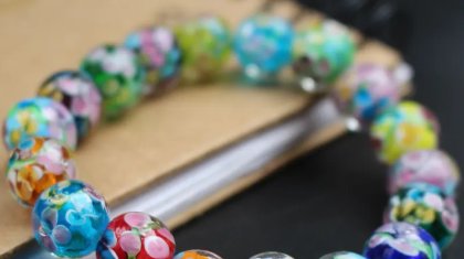 The small crafts made of glass beads