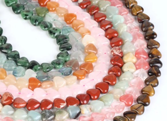 Natural Heart Stone Beads Rose Quartz Lapis Lazuli For Jewelry Making DIY Bracelet Necklace Handmade