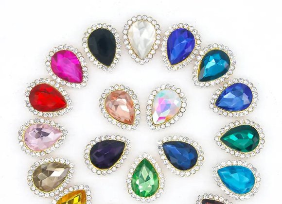 Drop Sun Flower Glass Rhinestones