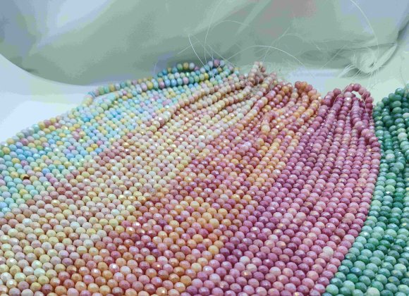 Newly Mix Colors Faceted Round Glass Beads