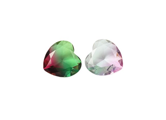 Heart shaped dual color tourmaline