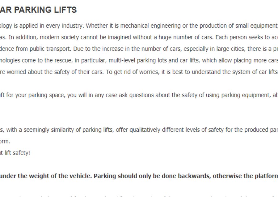 Распространенные мифы о парковочных подъемниках