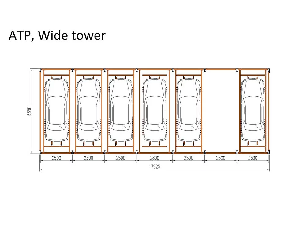 Vollautomatisierter Parksystem mit mehrstufiger Turm