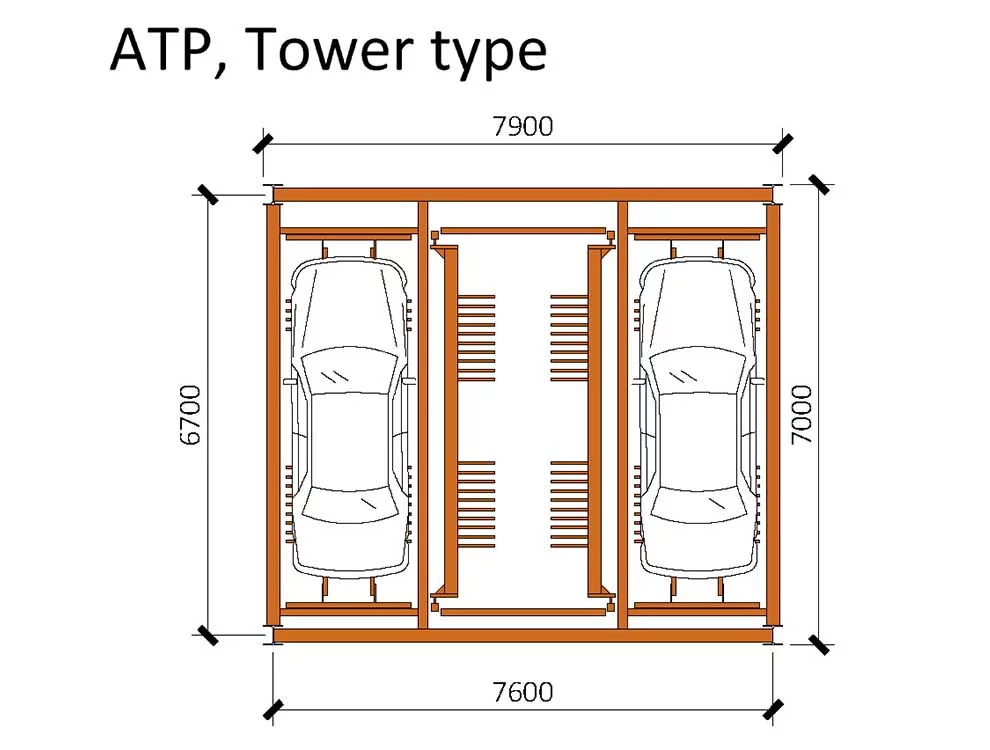Vollautomatisierter Parksystem mit mehrstufiger Turm