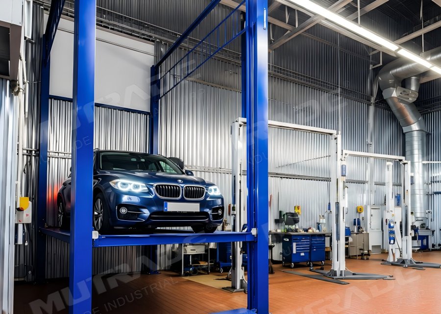 Four-Post FP-VRC Car Lift Project in Russia: Indoor Vehicle Lifting Solution for an Auto Workshop