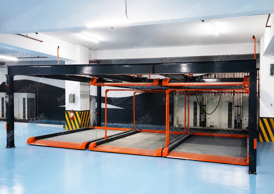 Motorized Semi-Automated Parking System Prototype: 55 Parking Spaces in 11 Modular Groups
